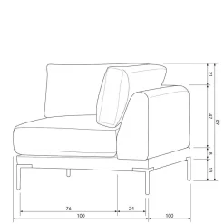 Wohnen Sofas<Hellgraue Wohnlandschaft aus Modulen - Horedion (fünfteilig)