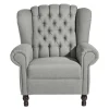 Wohnen Sessel<Hellgrauer Chesterfield-Sessel mit Ohren - Barreff