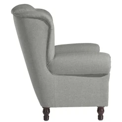 Wohnen Sessel<Hellgrauer Chesterfield-Sessel mit Ohren - Barreff