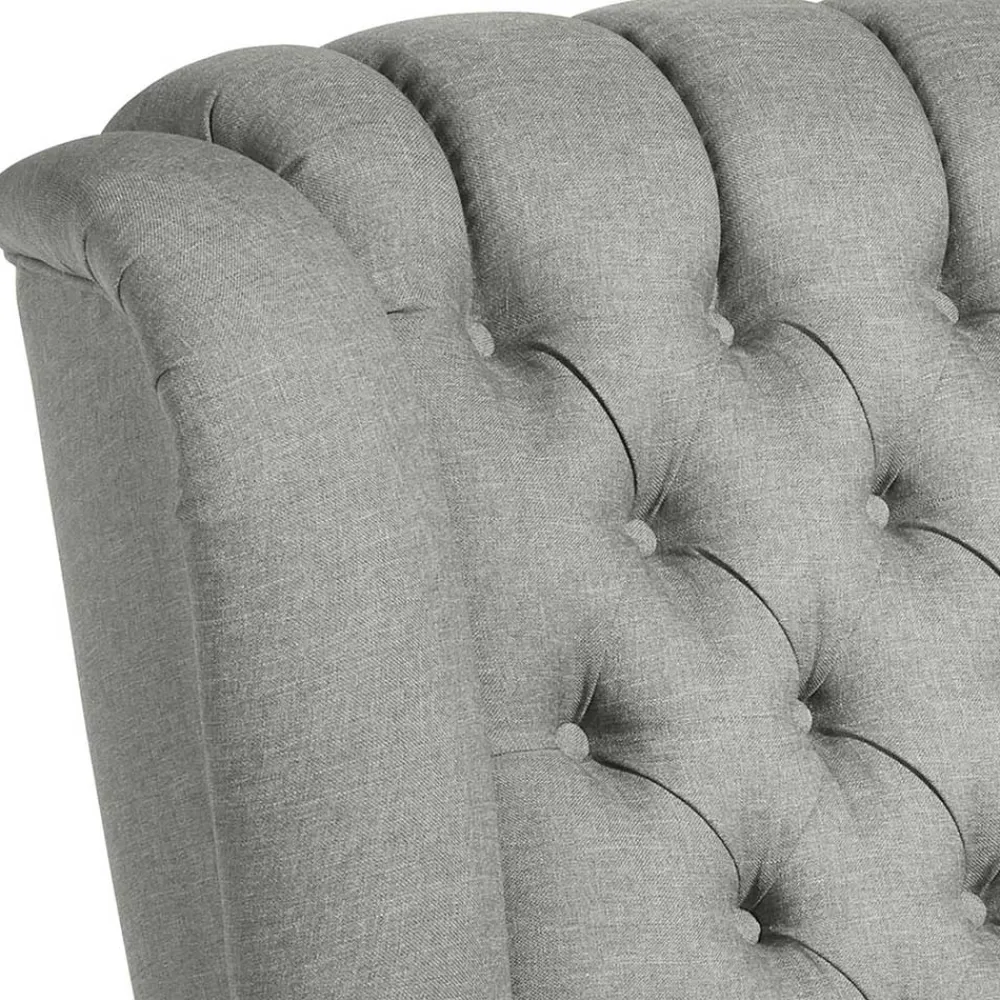 Wohnen Sessel<Hellgrauer Chesterfield-Sessel mit Ohren - Barreff