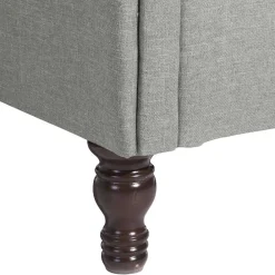 Wohnen Sessel<Hellgrauer Chesterfield-Sessel mit Ohren - Barreff