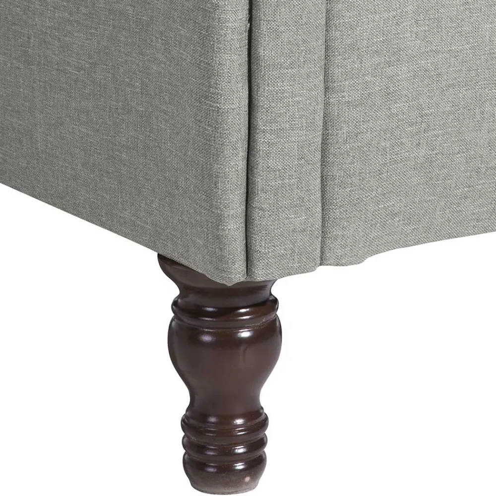 Wohnen Sessel<Hellgrauer Chesterfield-Sessel mit Ohren - Barreff