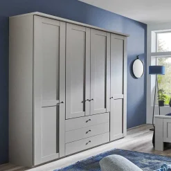 Wohnen Kleiderschränke<Hellgrauer Kleiderschrank mit Metallgriffen - Ridonna