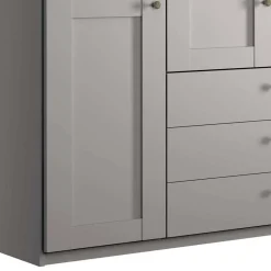 Wohnen Kleiderschränke<Hellgrauer Kleiderschrank mit Metallgriffen - Ridonna