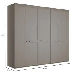 Wohnen Kleiderschränke<Hellgrauer Schlafzimmerschrank 250 cm breit - Ridonna