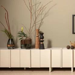 Wohnen Tv & Hifi-Möbel|Lowboards<Hellgraues TV Board 4-türig - Glamoure