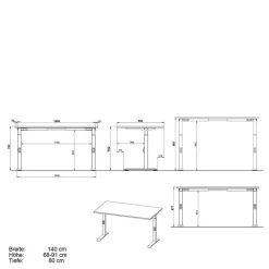 Wohnen Tische<Höhenverstellbarer Schreibtisch in Dunkelgrau - Vlatin