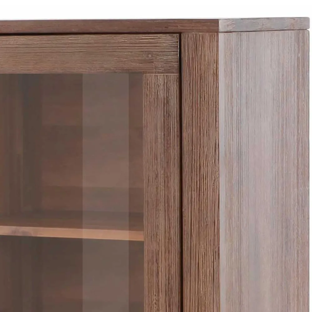 Wohnen Highboards|Vitrinen<Highboard aus Akazie Massivholz und Glas - Ruffes