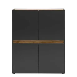 Wohnen Highboards<Highboard in Anthrazit & Wildeiche Dekor - Ahilav
