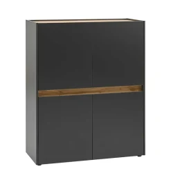 Wohnen Highboards<Highboard in Anthrazit & Wildeiche Dekor - Ahilav