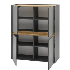 Wohnen Highboards<Highboard in Anthrazit & Wildeiche Dekor - Ahilav