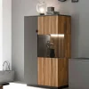 Wohnen Highboards|Vitrinen<Highboard in Eiche Bianco und Anthrazit - Cruzca I