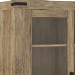 Wohnen Highboards<Highboard in Eiche Dunkel mit Glaseinsatz - Hilary