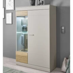 Wohnen Highboards<Highboard in Hellgrau & Zinneiche NB - Lioscas