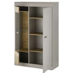 Wohnen Highboards<Highboard in Hellgrau & Zinneiche NB - Lioscas