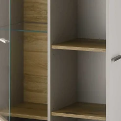 Wohnen Highboards<Highboard in Hellgrau & Zinneiche NB - Lioscas