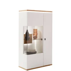 Wohnen Highboards|Vitrinen<Highboard in Soft White und Wildeiche - Yordyn