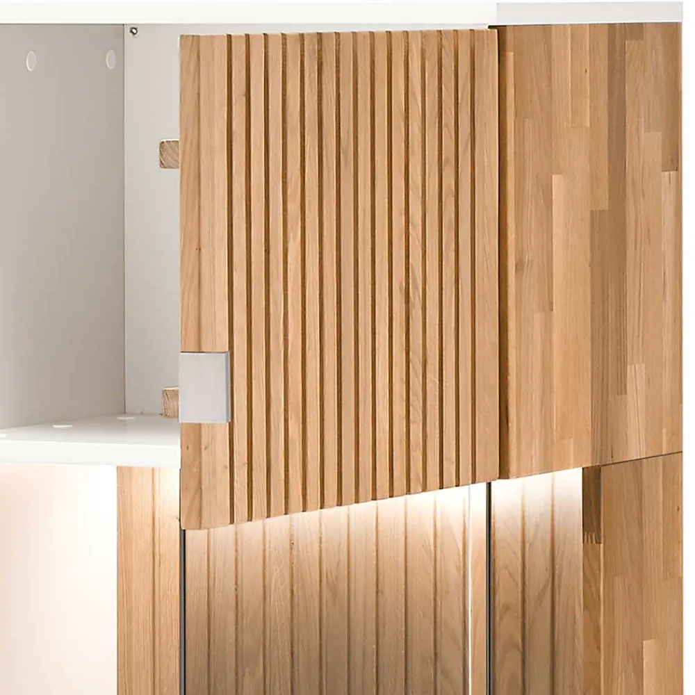 Wohnen Vitrinen<Highboard in Weiß und Eiche Bianco - Miloris