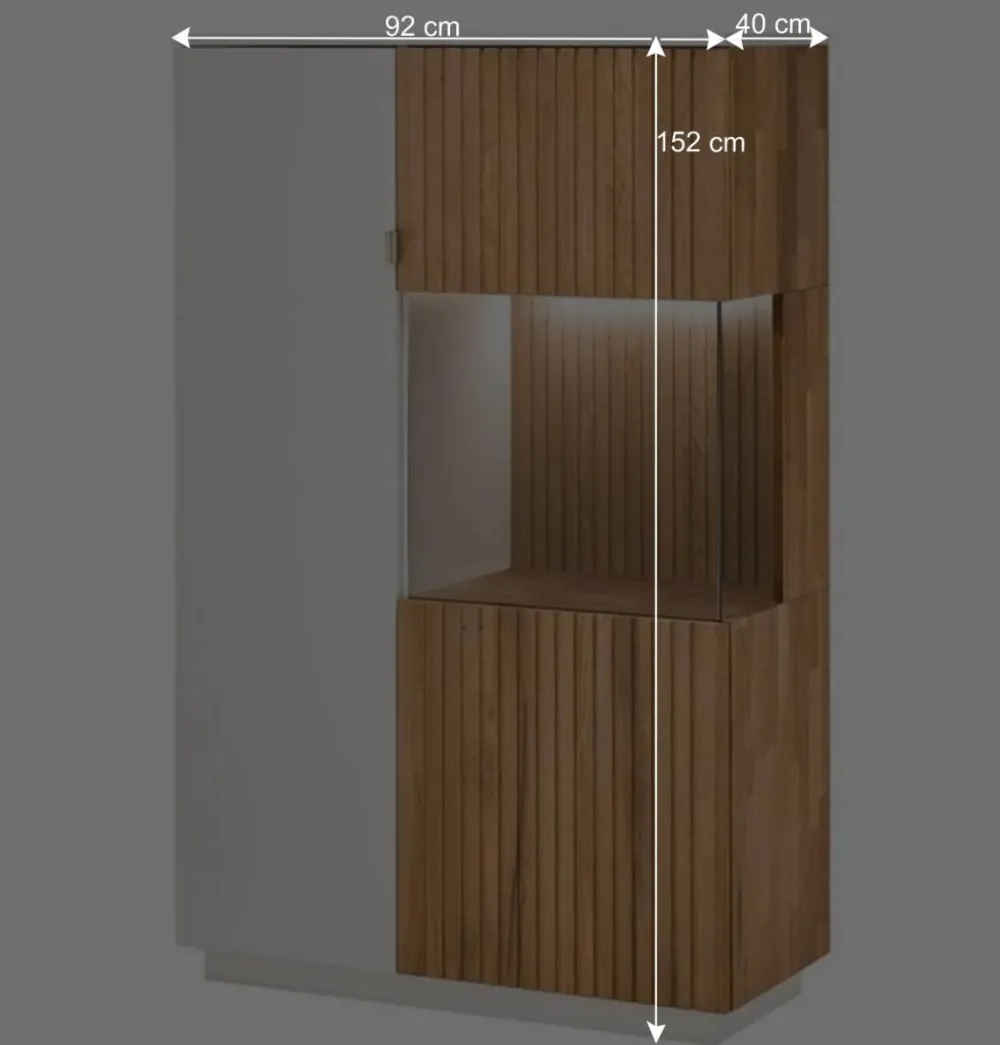 Wohnen Vitrinen<Highboard in Weiß und Eiche Bianco - Miloris