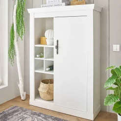 Wohnen Highboards<Highboard in weißer Holzoptik Pinie - Liancos