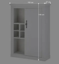 Wohnen Highboards<Highboard in weißer Holzoptik Pinie - Liancos