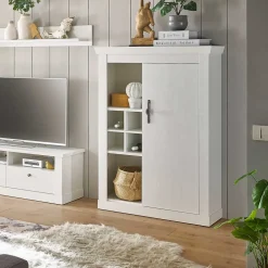 Wohnen Highboards<Highboard in weißer Holzoptik Pinie - Liancos