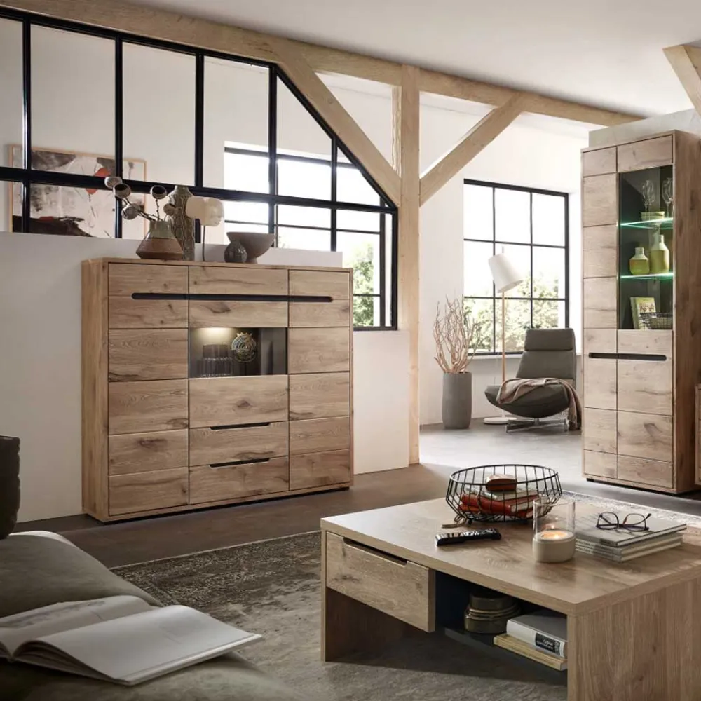 Wohnen Highboards<Highboard mit 3 Türen & 2 Schubladen - Zelio