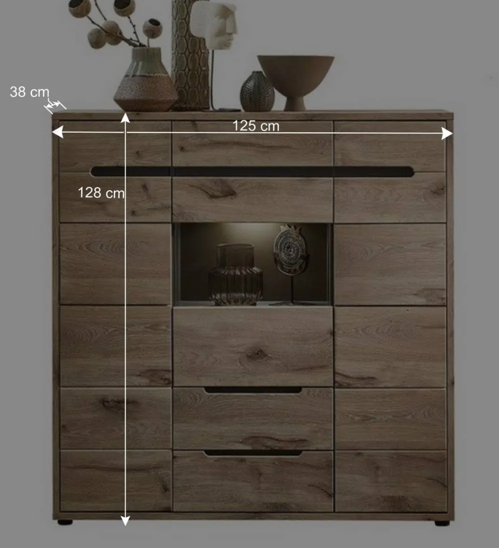 Wohnen Highboards<Highboard mit 3 Türen & 2 Schubladen - Zelio