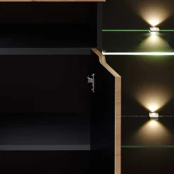 Wohnen Highboards<Highboard mit Glas & LED Licht - Kuetra