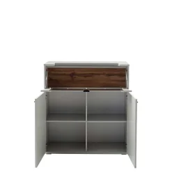 Wohnen Highboards<Highboard mit Glas Klappe & zwei Türen - Apulco