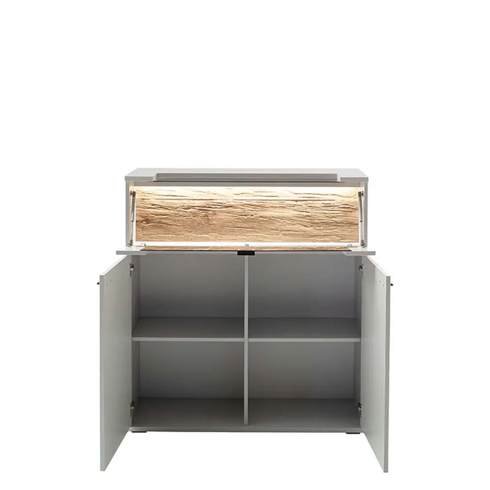 Wohnen Highboards<Highboard mit Glas Klappe & zwei Türen - Apulco