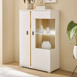 Wohnen Highboards<Highboard mit Glas und Licht modern - Racelyn
