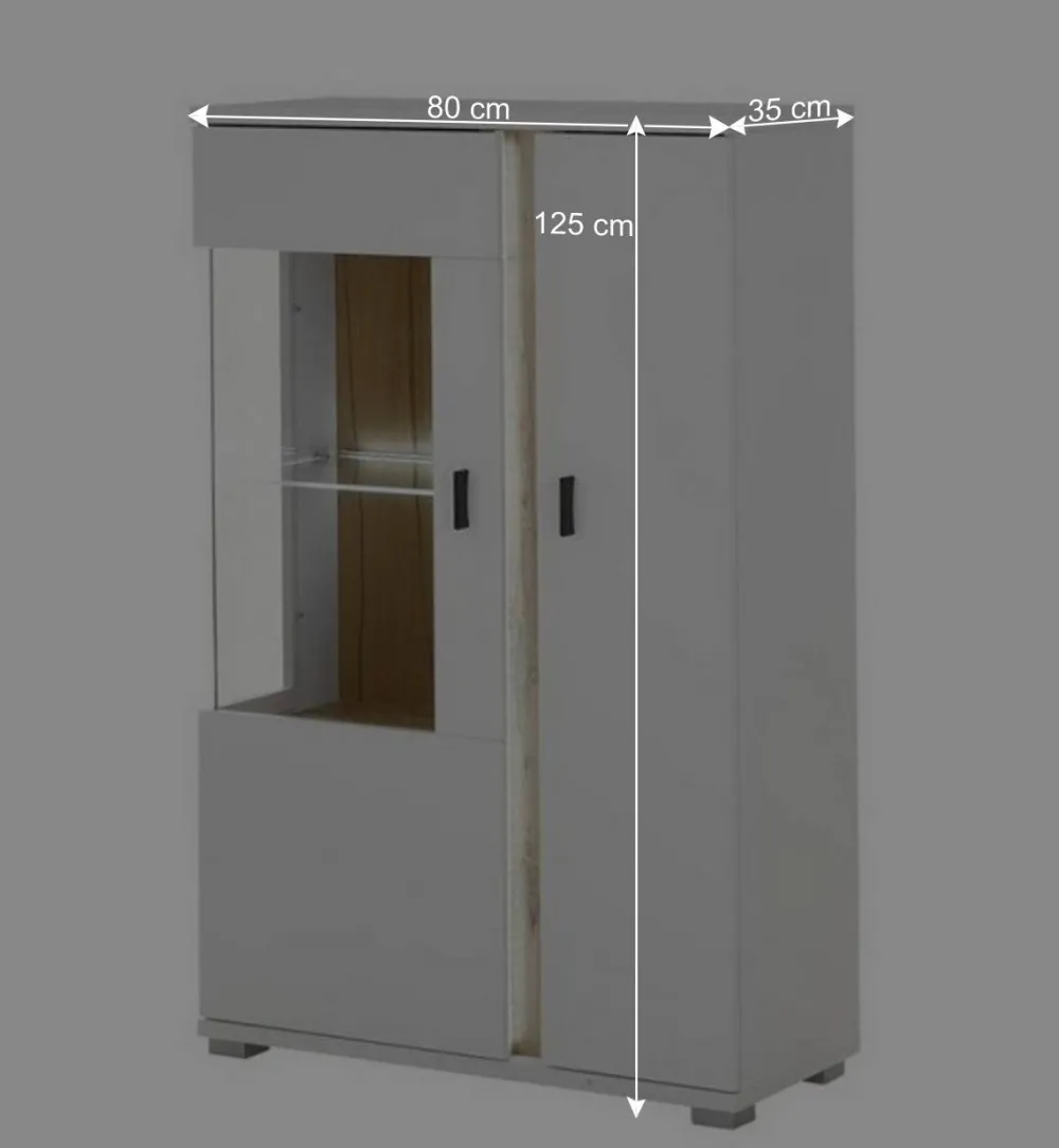 Wohnen Highboards<Highboard mit Glas und Licht modern - Racelyn