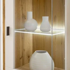Wohnen Highboards<Highboard mit Glas und Licht modern - Racelyn