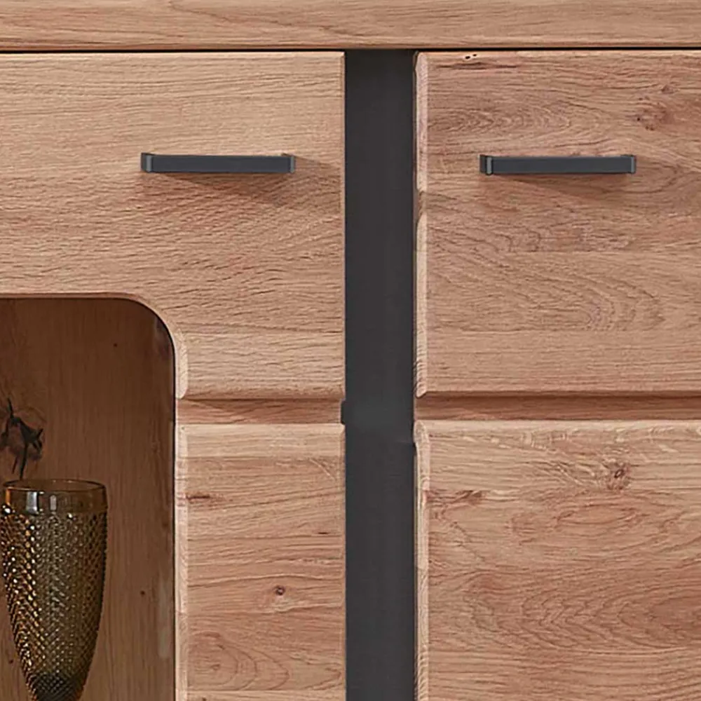 Wohnen Highboards|Vitrinen<Highboard mit Glaseinsatz und LED Beleuchtung - Latenda