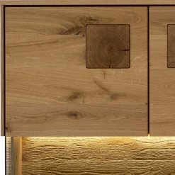 Wohnen Vitrinen|Schränke<Highboard mit Glaseinsatz aus Wildeiche massiv - Millena