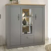 Wohnen Highboards<Highboard mit Glaseinsatz mit Metallgriffen - Buleta