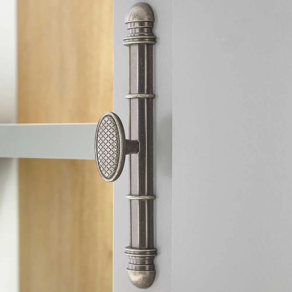 Wohnen Highboards<Highboard mit Glaseinsatz mit Metallgriffen - Buleta
