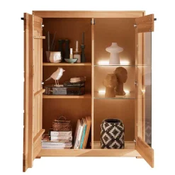 Wohnen Highboards|Schränke<Highboard mit Glaseinsatz aus geölter Kernbuche - Sarosca