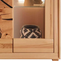 Wohnen Highboards|Schränke<Highboard mit Glaseinsatz aus geölter Kernbuche - Sarosca