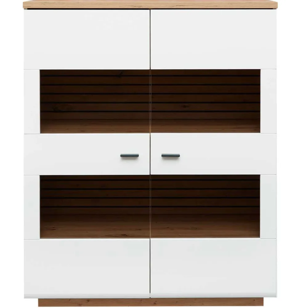 Wohnen Highboards|Vitrinen<Highboard mit Glaseinsätzen 2-türig - Niam