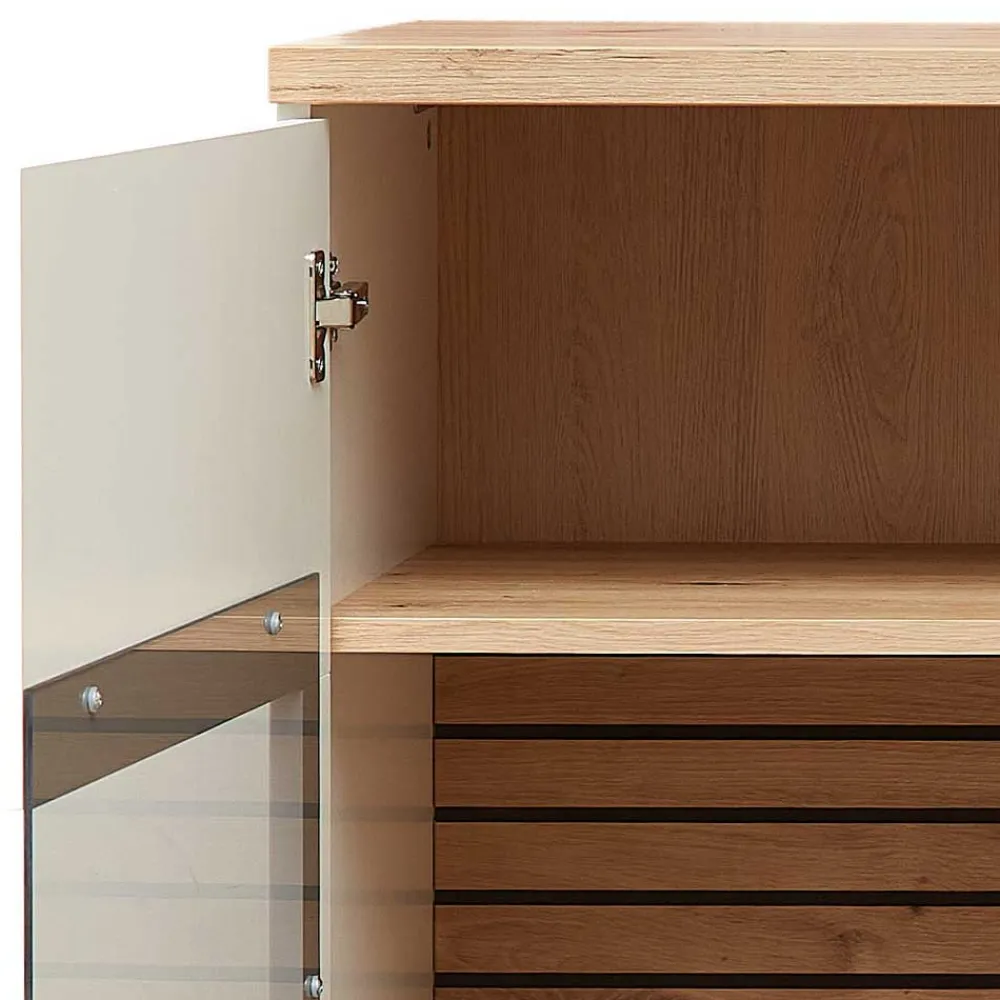 Wohnen Highboards|Vitrinen<Highboard mit Glaseinsätzen 2-türig - Niam