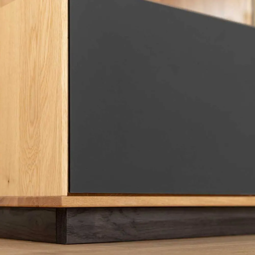 Wohnen Highboards|Vitrinen<Highboard Vitrine aus Eiche und Glas - Masicuri