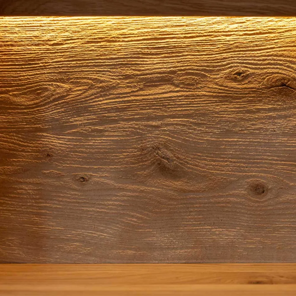 Wohnen Highboards|Vitrinen<Highboard Vitrine aus Eiche und Glas - Masicuri