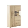 Wohnen Highboards|Vitrinen<Highboard Vitrine aus hellem Asteiche Massivholz - Losiamos