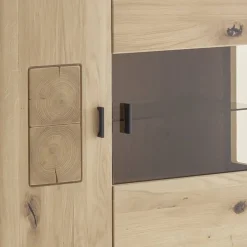 Wohnen Highboards|Vitrinen<Highboard Vitrine aus hellem Asteiche Massivholz - Losiamos