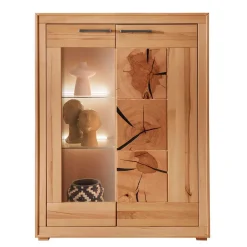 Wohnen Highboards|Vitrinen<Highboard Vitrine aus Kernbuche Massivholz - Sarosca