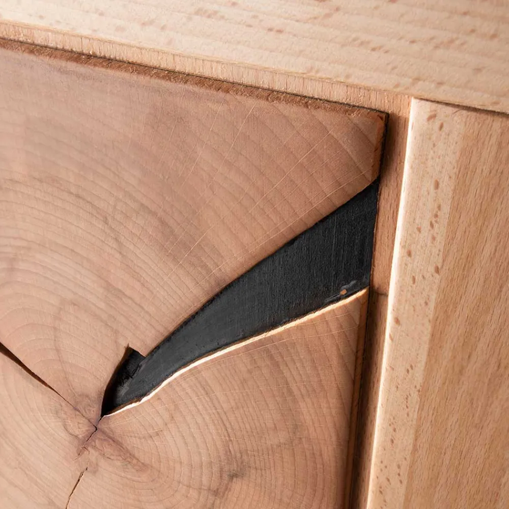 Wohnen Highboards|Vitrinen<Highboard Vitrine aus Kernbuche Massivholz - Sarosca