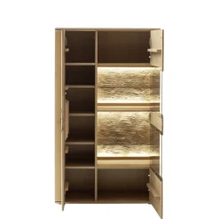 Wohnen Highboards|Vitrinen<Highboard Vitrine in Asteiche Hell - Jevedaz