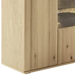 Wohnen Highboards|Vitrinen<Highboard Vitrine in Asteiche Hell - Jevedaz